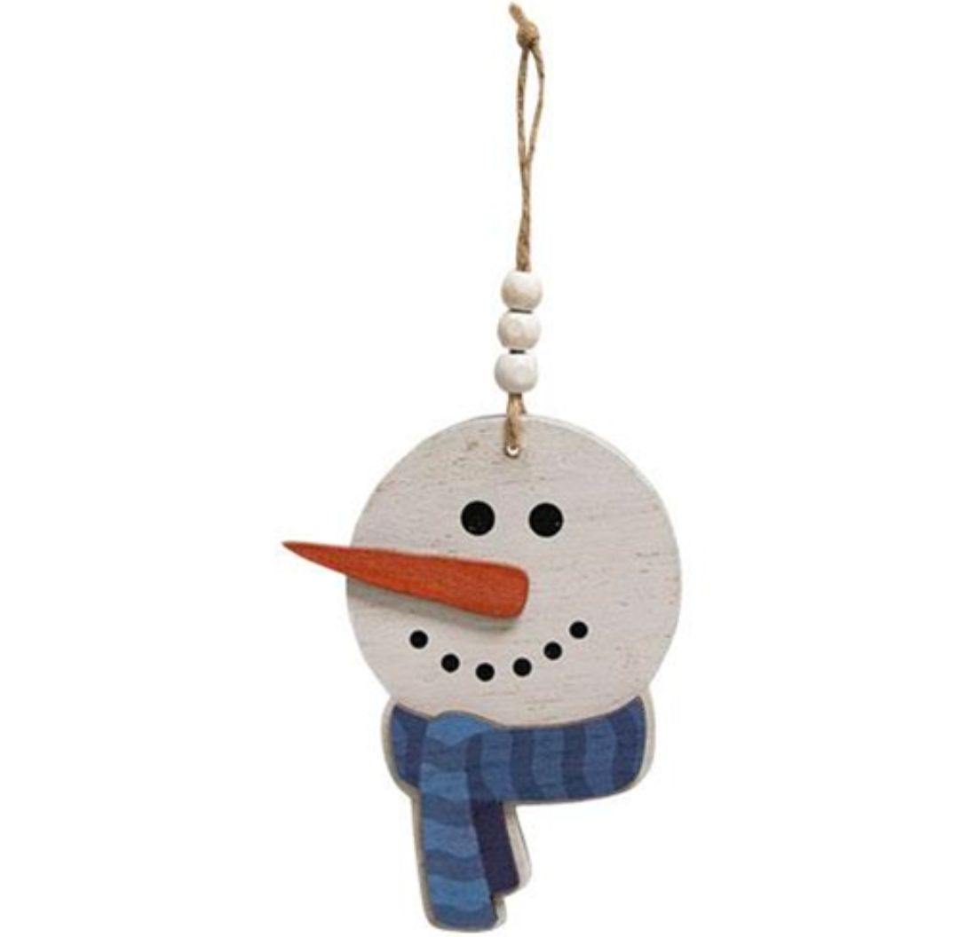Happy Beaded Snowman Scarf Ornament