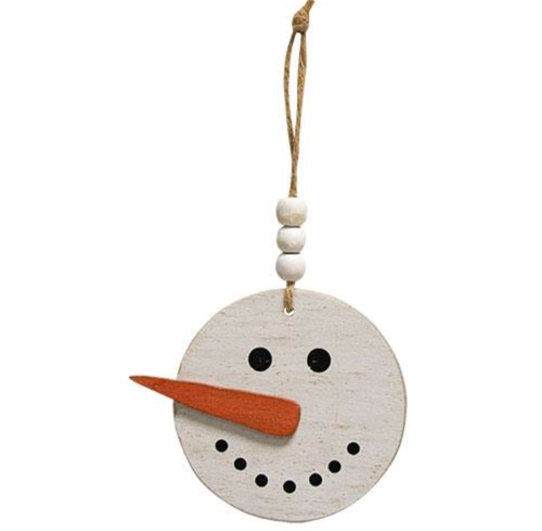 Happy Beaded Snowman Ornament