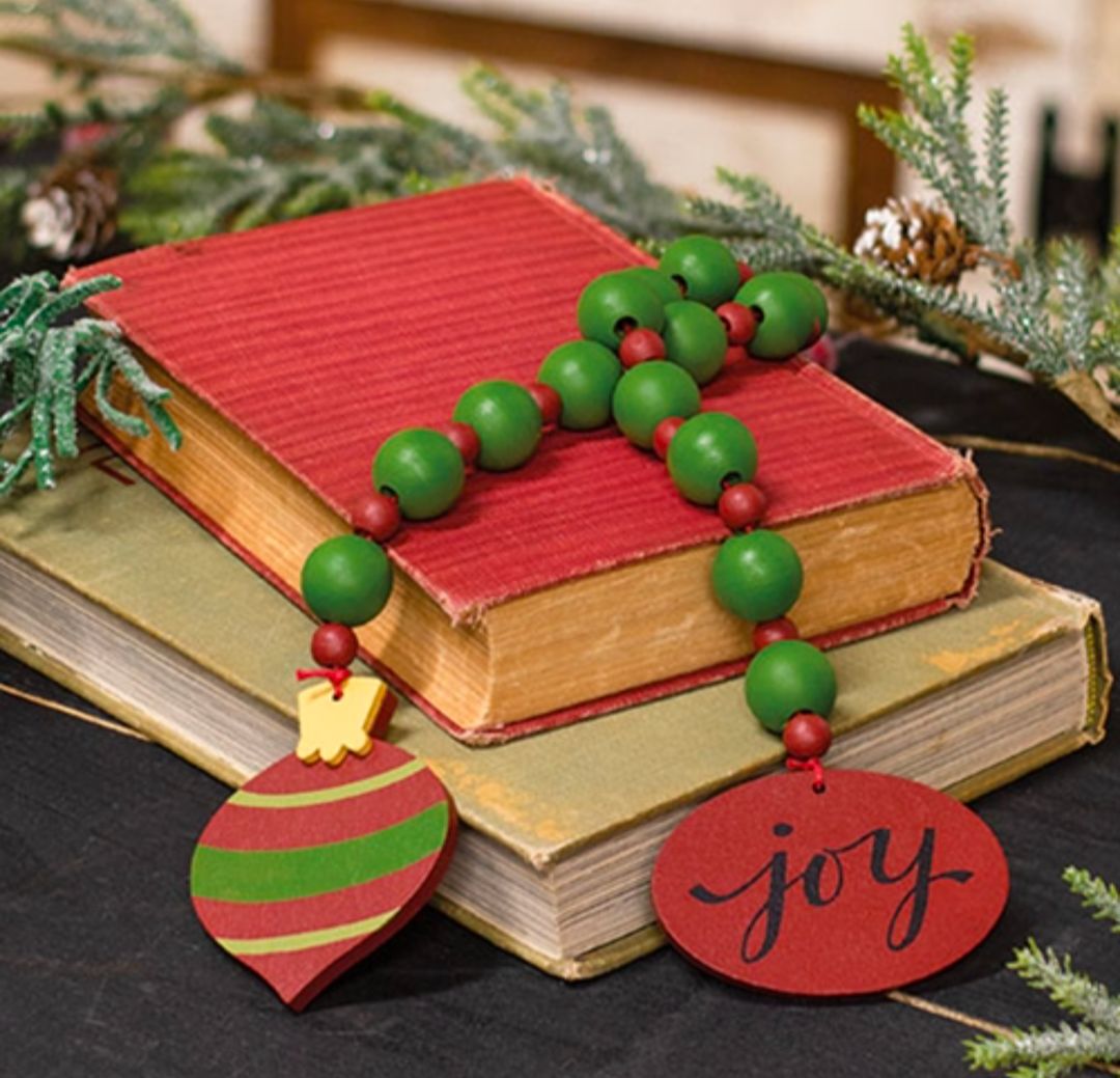 Joy &amp; Christmas Bulb Beaded Ornament