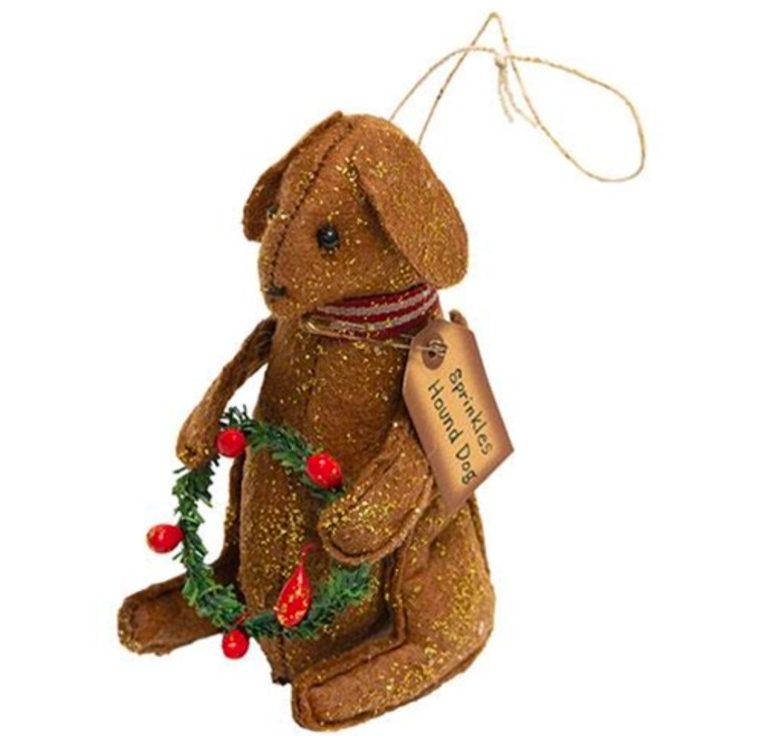 Sprinkles Hound Dog Ornament