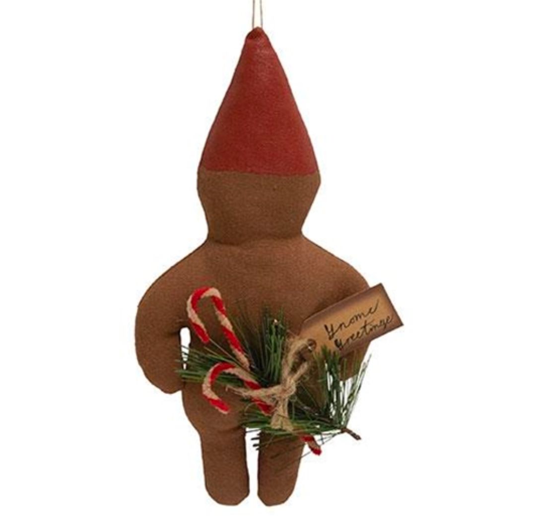 Primitive Gnome Greetings Gingerbread Ornament