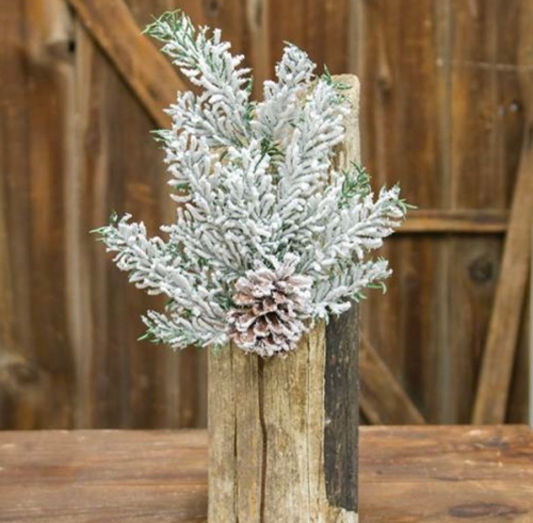 24" Heavy Snowy Mix Pine Floral Pick