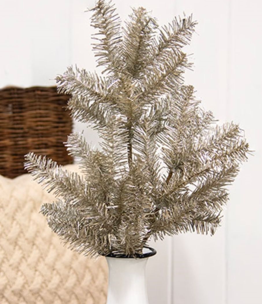 29" Glistening Platinum Pine Floral Pick