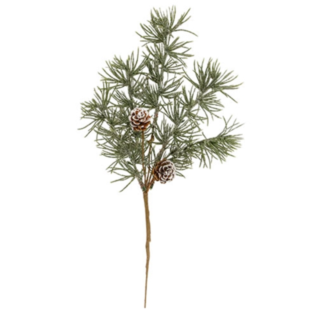 14" Iced Weeping Pine Floral Pick