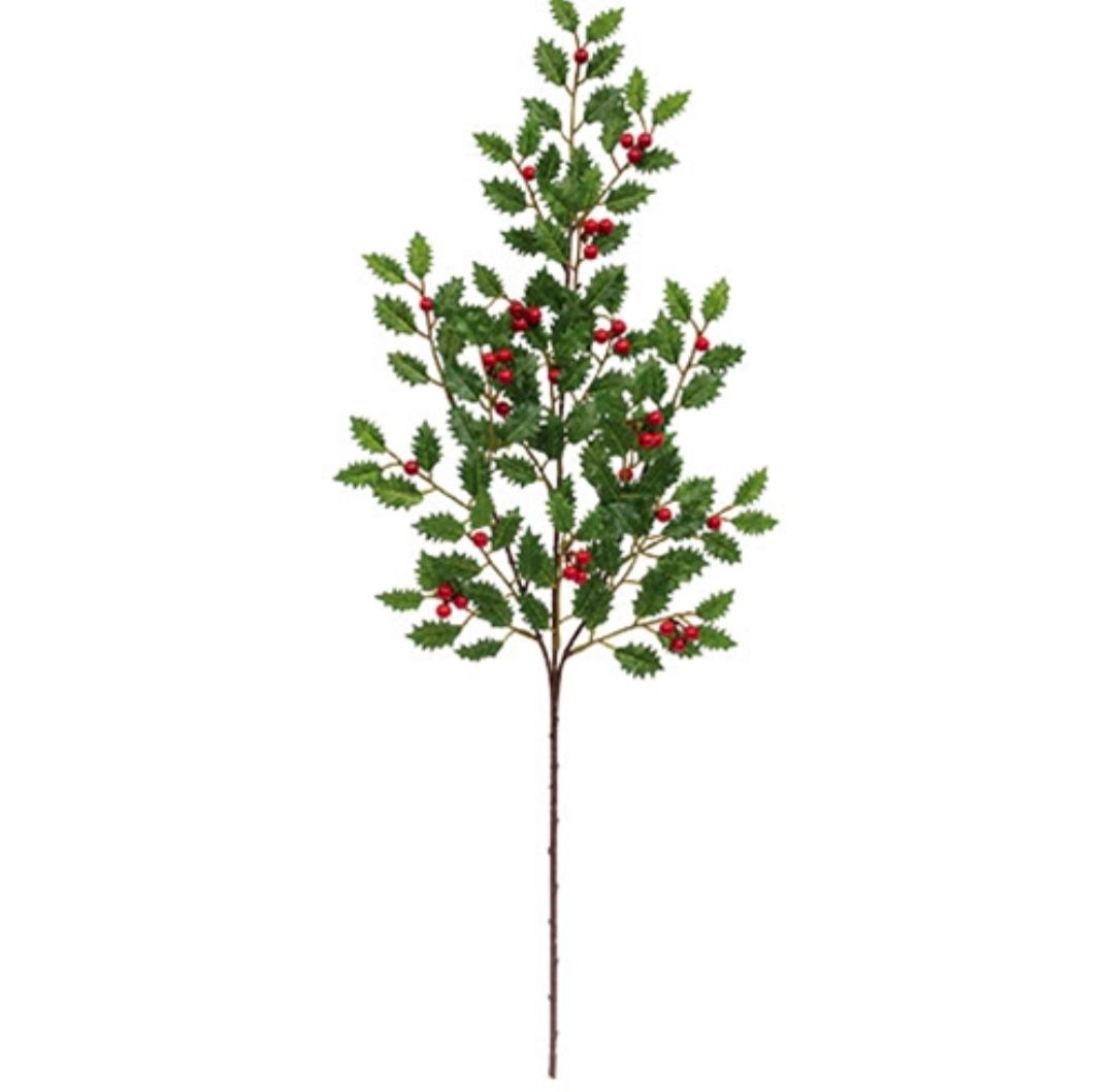 28" Merry Little Holly &amp; Berries Floral Pick