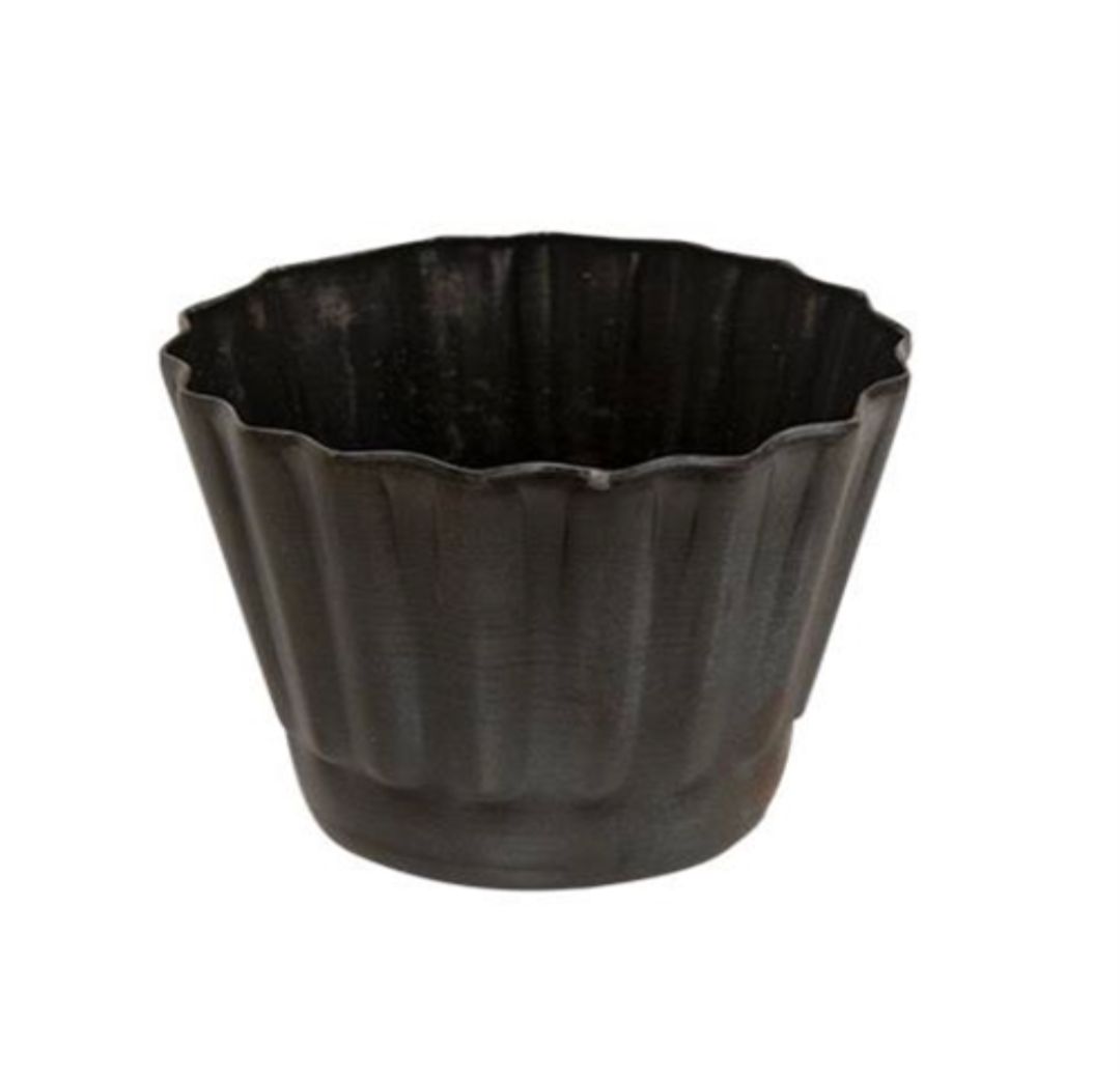 Fluted Tin Taper Candle Holder
