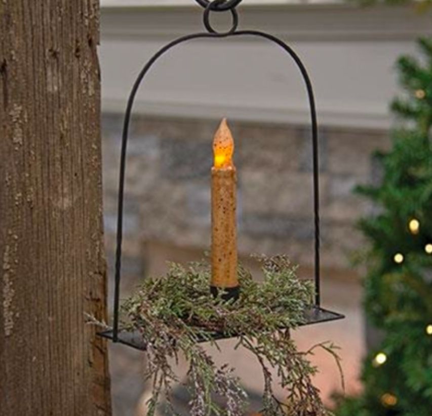 Black Wrought Iron Hanging Taper Holder