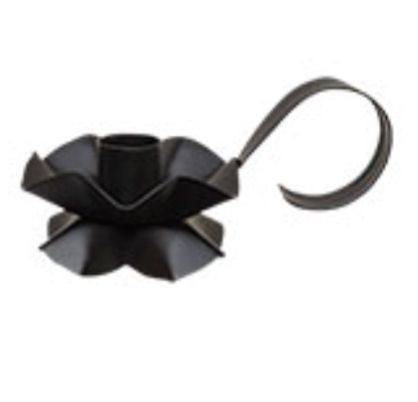 Black Metal Flower Taper Candle Holder