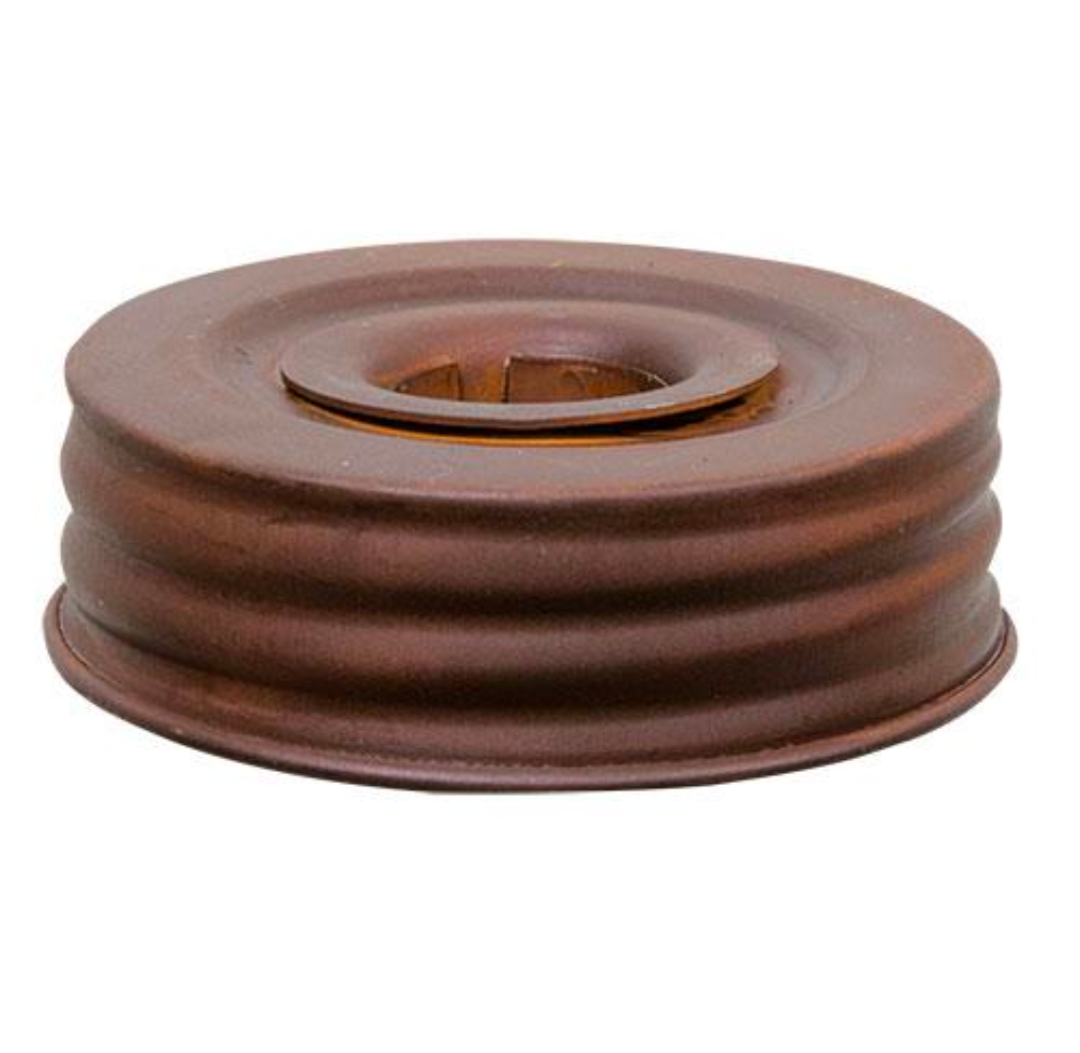 Rusty Mason Jar Taper Candle Holder