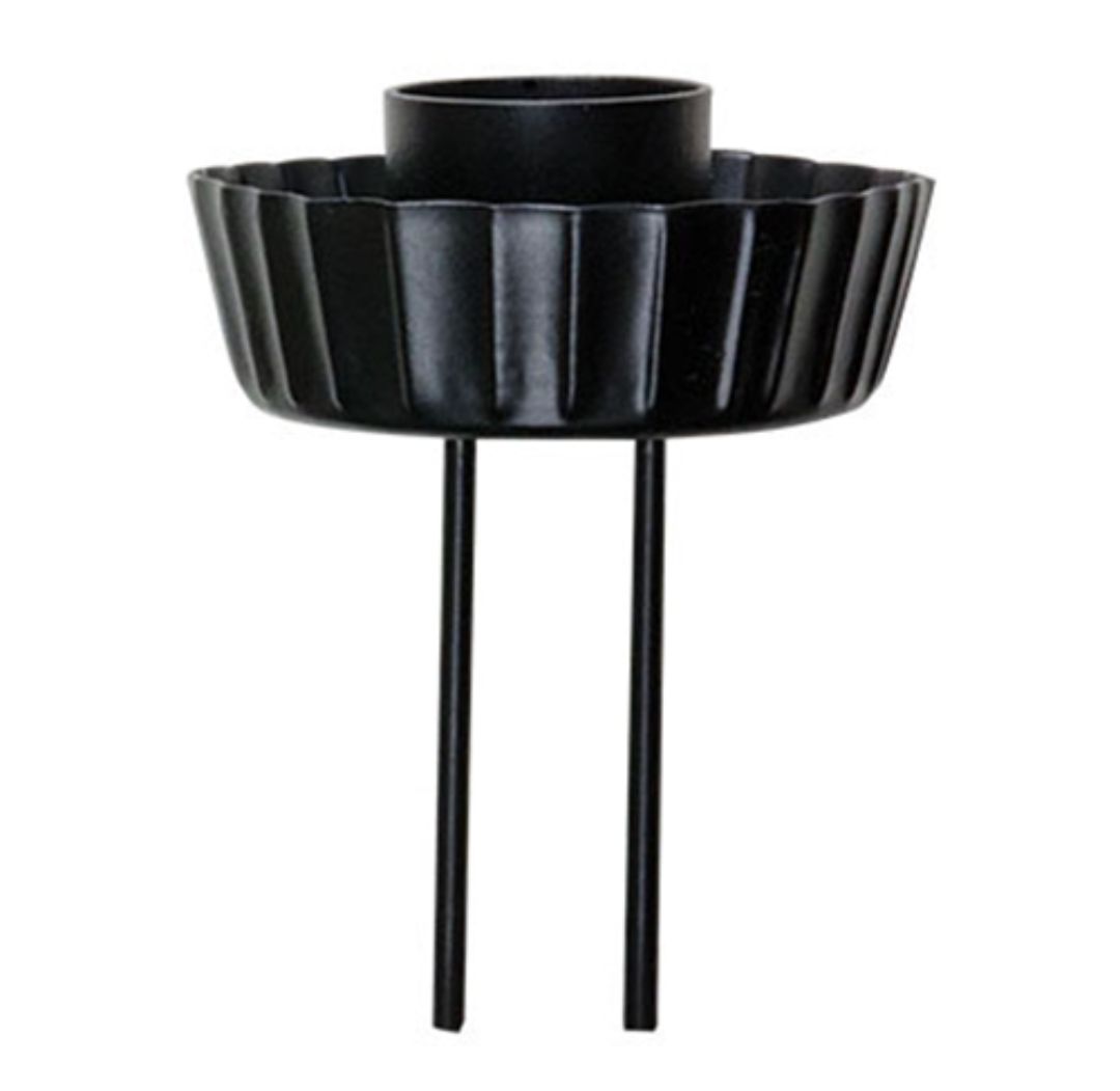 Black Metal Fluted Taper Candle Holder Pick