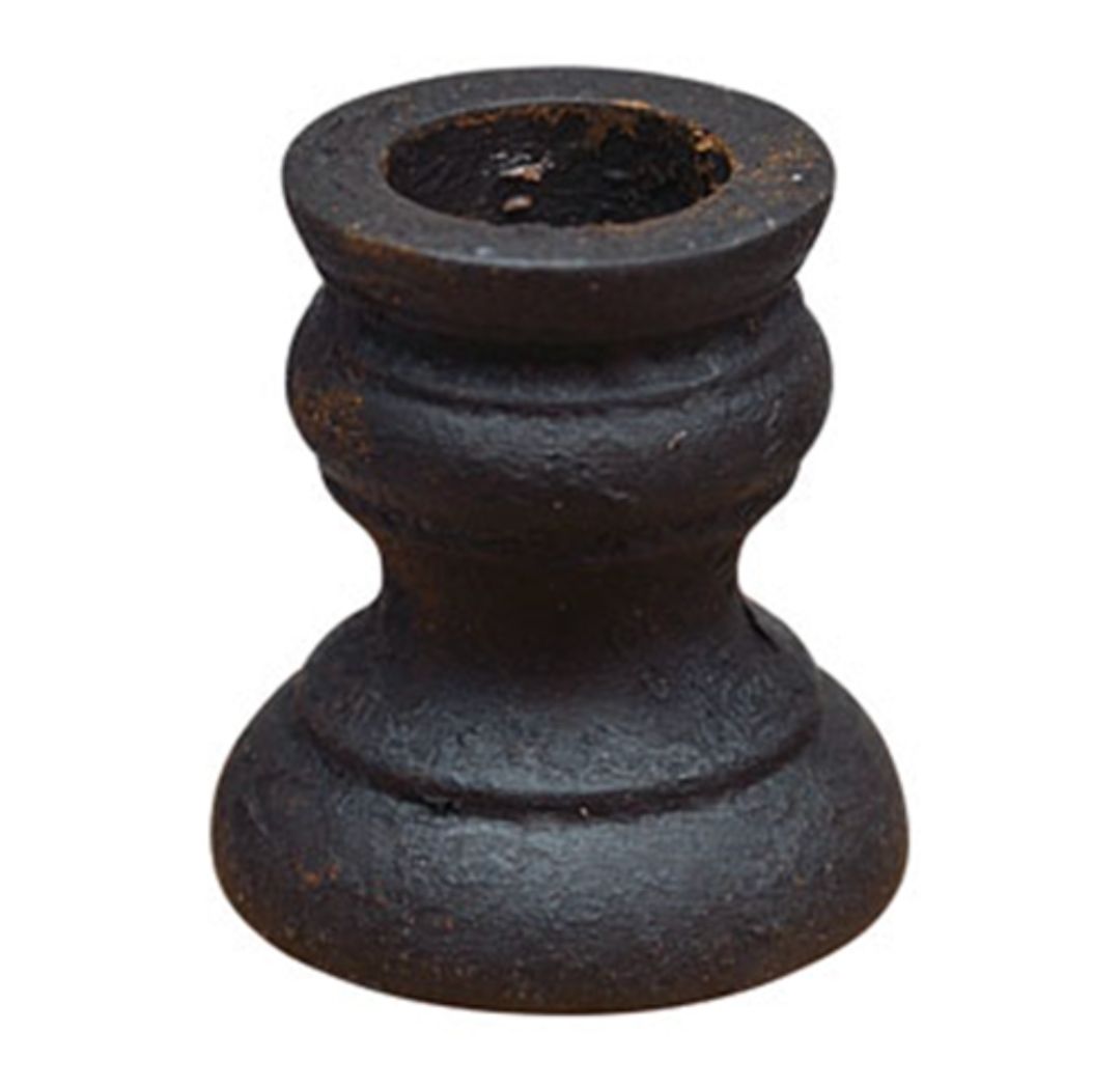 Aged Wood Black Taper Candle Cup