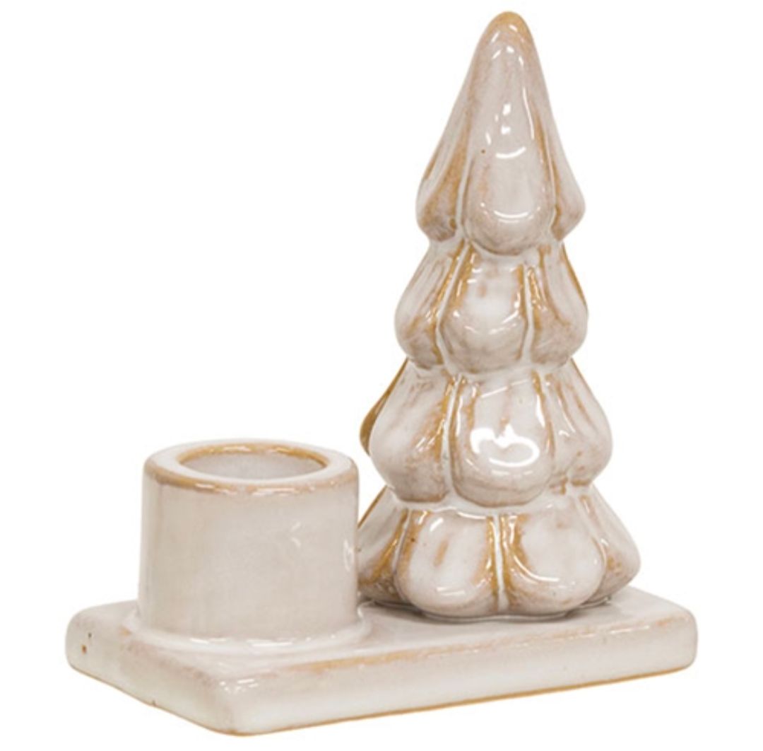 Ceramic Christmas Tree Taper Candle Holder