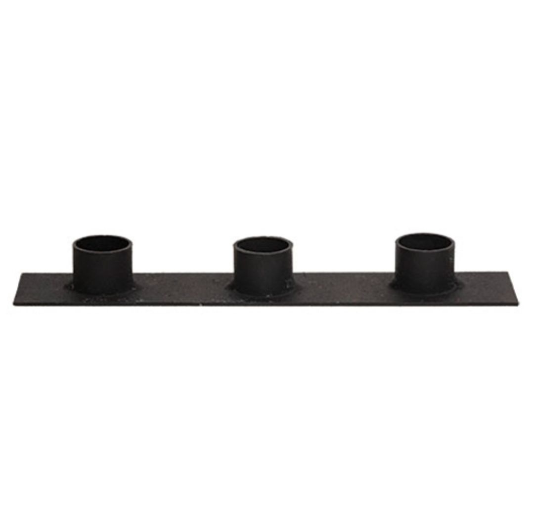 Triple Iron Taper Candle Holder