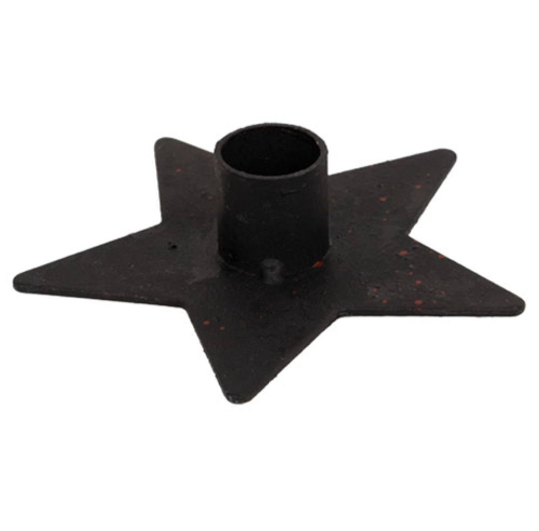 Iron Star Taper Candle Holder
