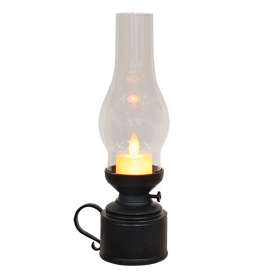 Realistic Flickering LED Black Tealight Lantern