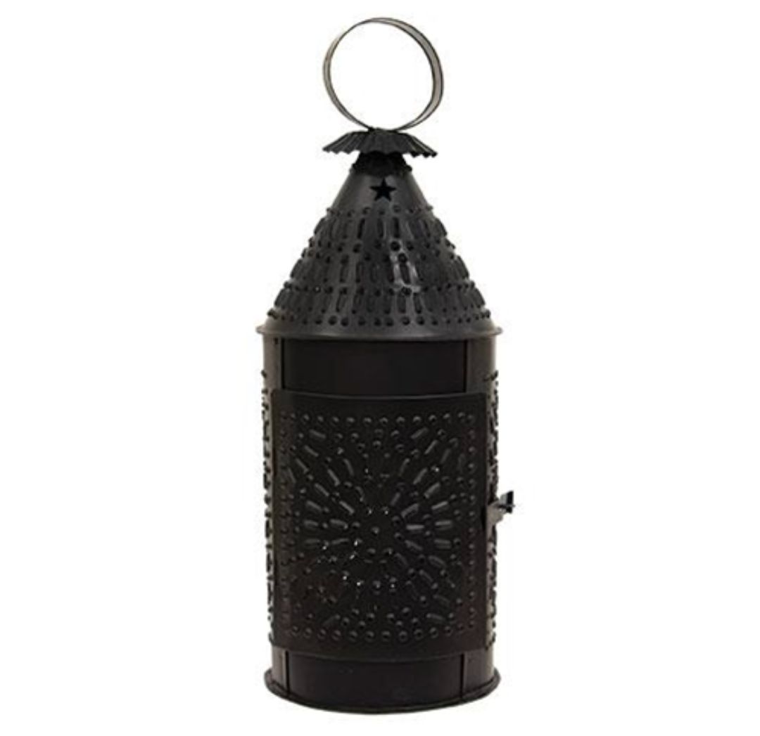 Punched Black Metal Paul Revere Lantern