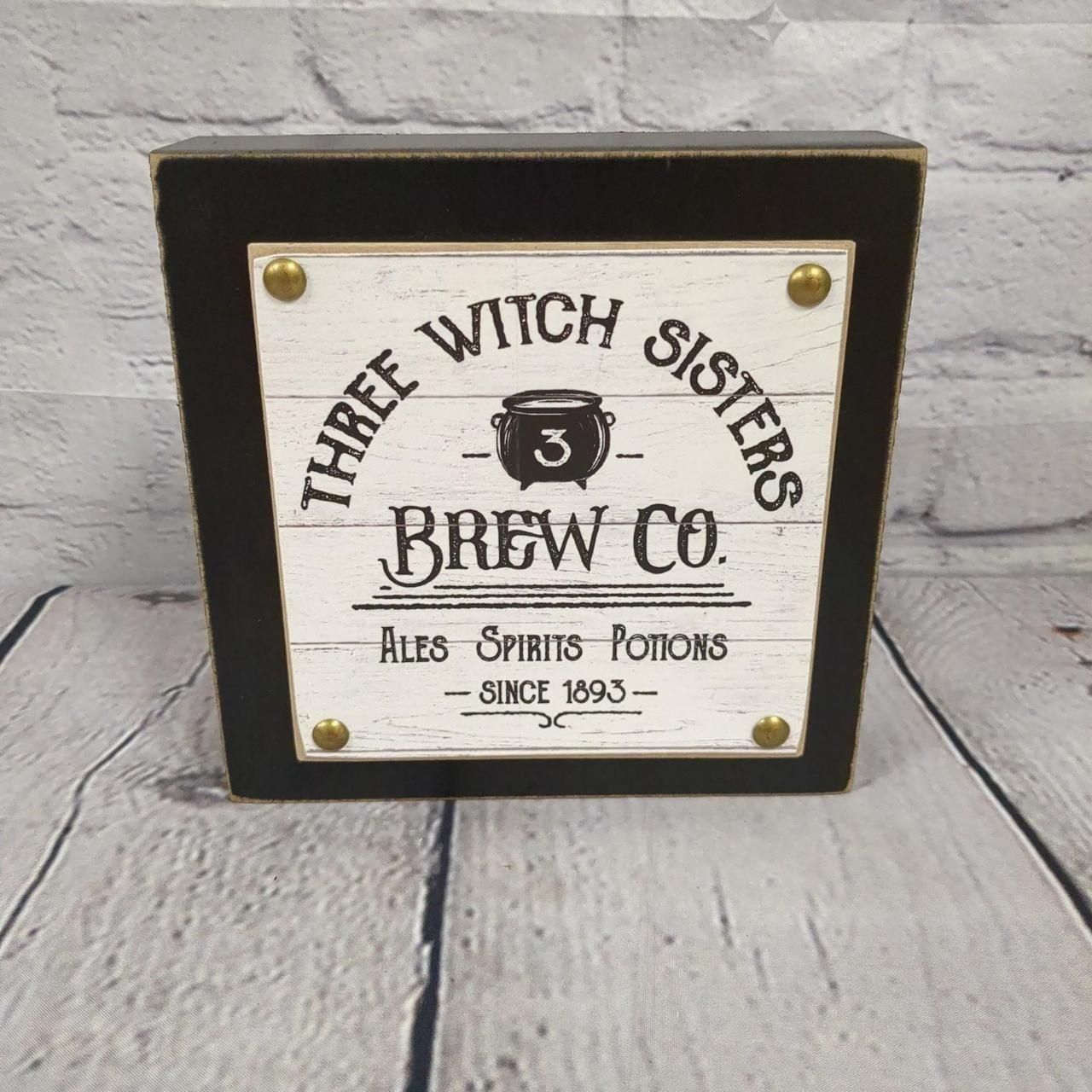 Three Witch Sisters Brew Co Halloween Sign