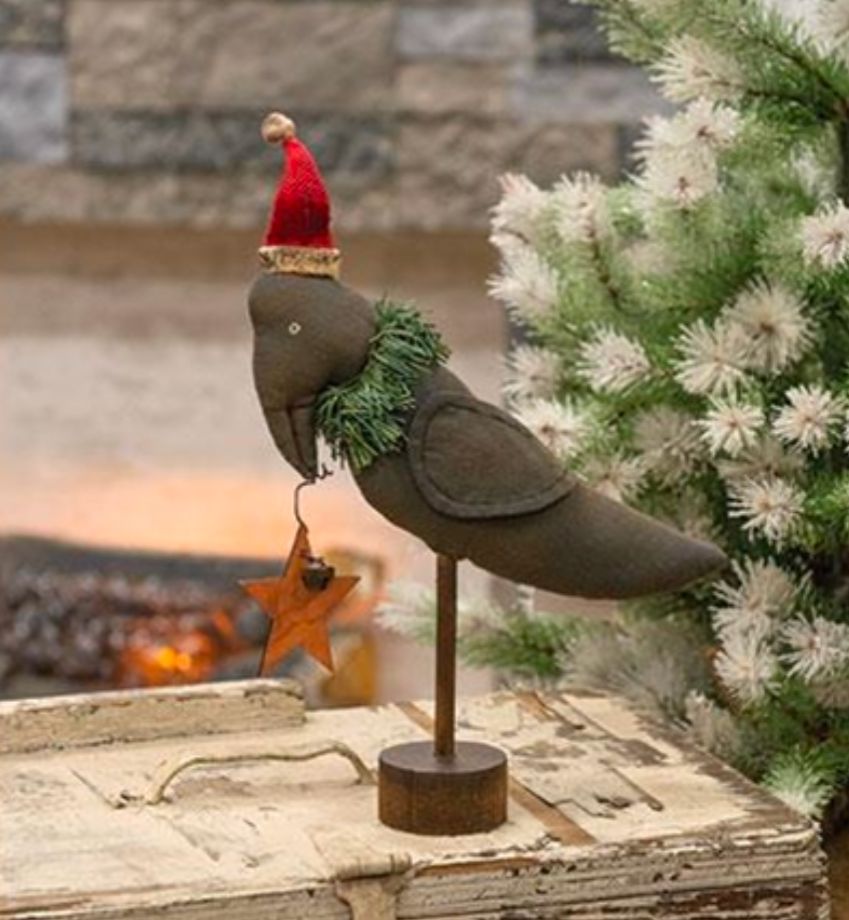Primitive Christmas Crow Shelf Sitter