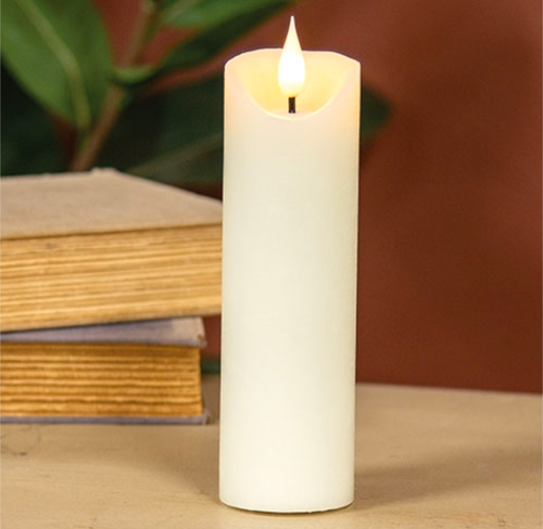 7" Ivory Blow Out Timer Pillar Candle