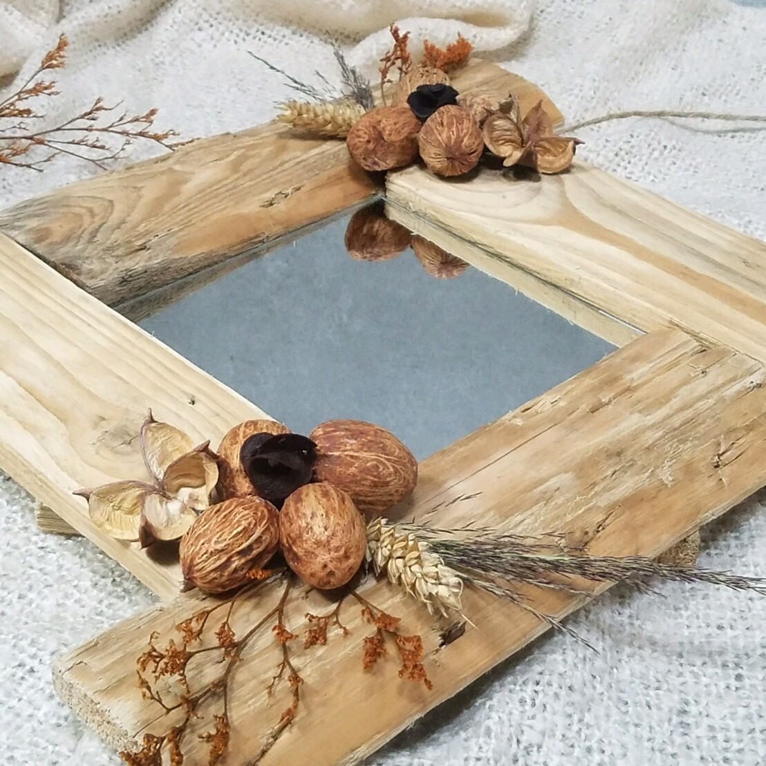 Miroir déco fruits et fleurs séchées