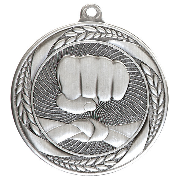 Typhoon Martial Arts Medal 55mm Silver