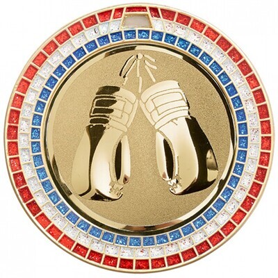 Gemstone Boxing Medal 70mm Gold