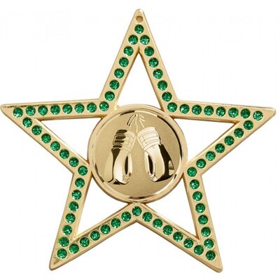 75mm Green Star Boxing Medal Gold