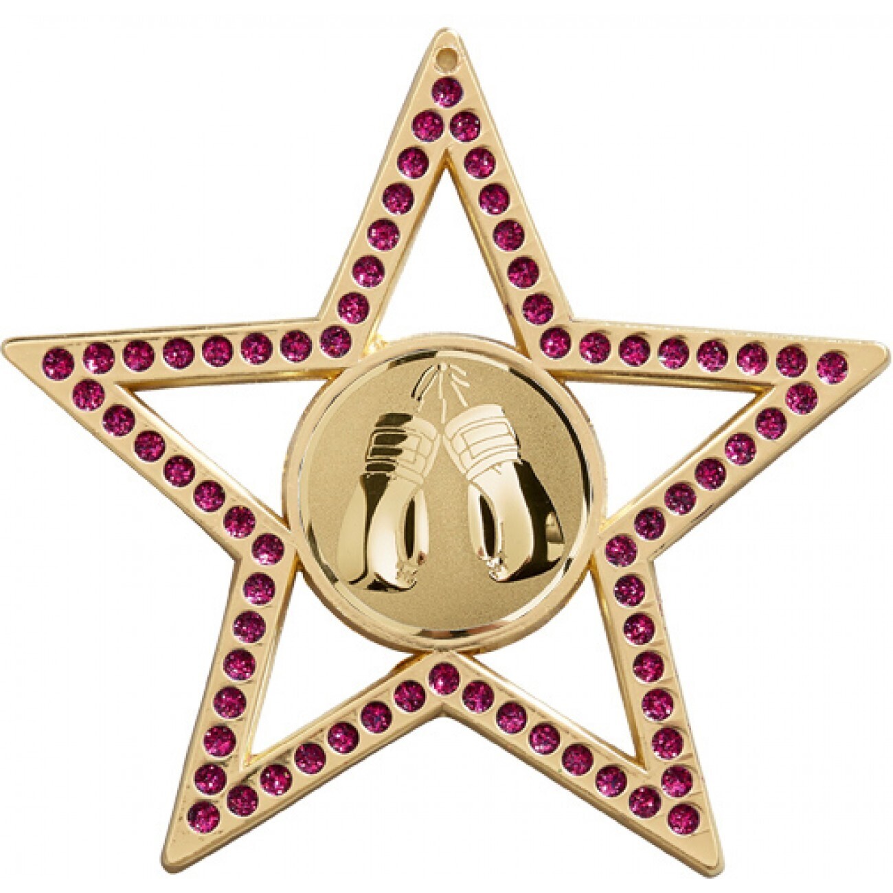 75mm Purple Star Boxing Medal Gold