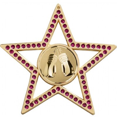 75mm Purple Star Boxing Medal Gold