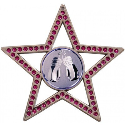 75mm Purple Star Boxing Medal Silver