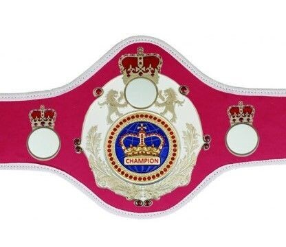 Championship Belt  Queen  Pink with White Trim