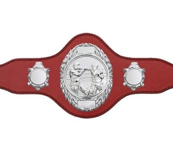 Boxing Championship Red with Silver Plate FULLY ENGRAVED (Printed side Logos FREE)