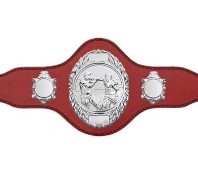 Boxing Championship Red with Silver Plate FULLY ENGRAVED (Printed side Logos FREE)