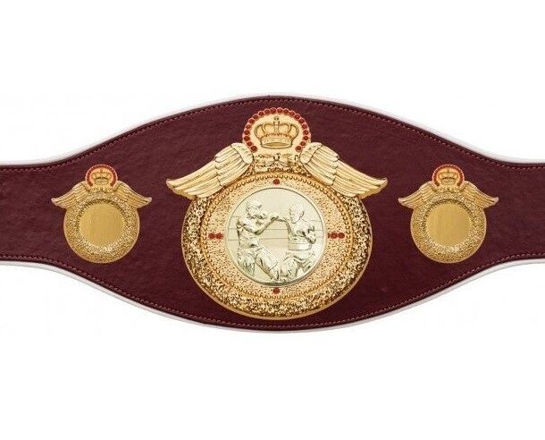Championship Belt with Gemstones  Burgundy with White Trim