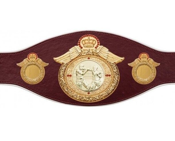 Championship Belt with Gemstones Burgundy with White Trim