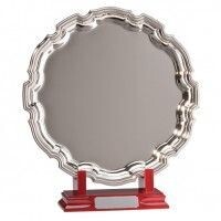 Augusta Nickel Plated Silver Salver Fully Engraved 130 mm