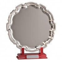 Augusta  Nickel Plated Silver Salver  Fully Engraved 230 mm