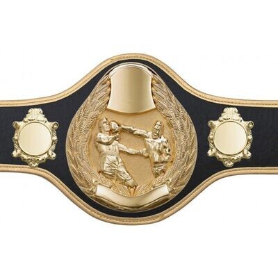 Boxing Championship Belt Pro Black With Gold Trim