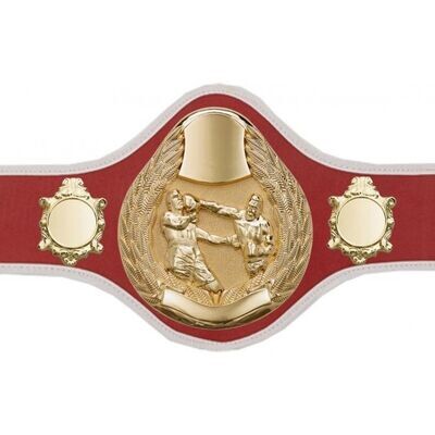 Boxing Championship Belt Pro Red With White Trim