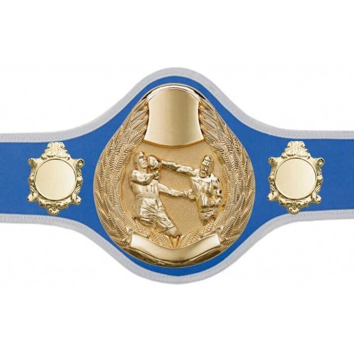 Boxing Championship Belt Pro Blue With White Trim