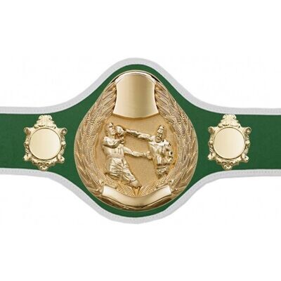 Boxing Championship Belt Pro Green With White Trim