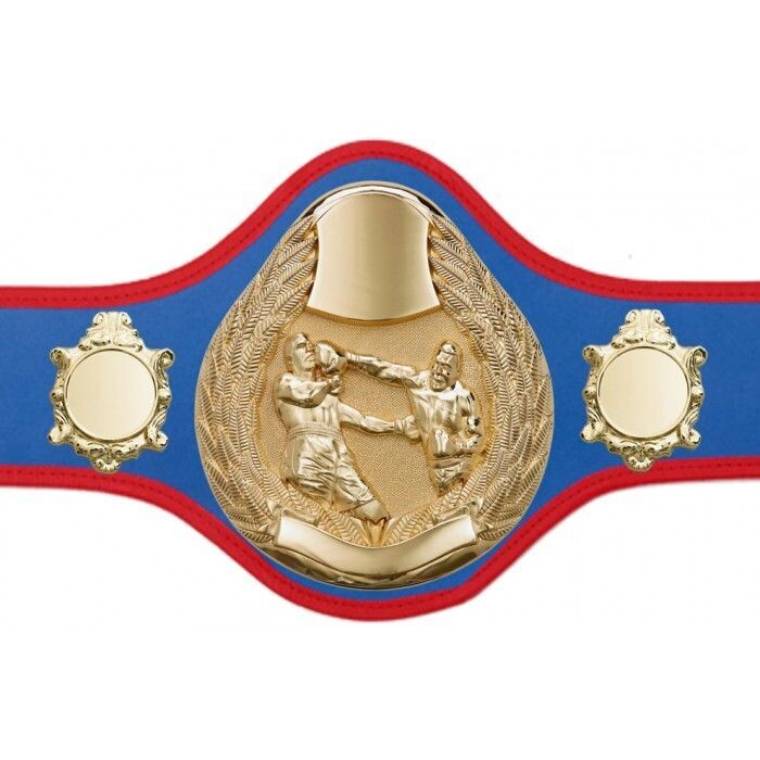 Boxing Championship Belt Pro Blue With Red Trim