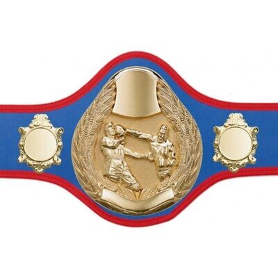 Boxing Championship Belt Pro Blue With Red Trim