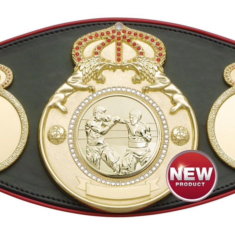 Championship Belt Pro Lion Black With Red Trim