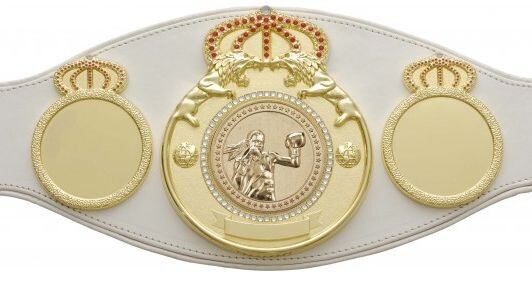 Female Boxing Championship Belt Pro Lion White