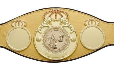Female Boxing Championship Belt Pro Lion   Gold With Black Trim