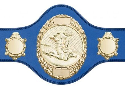 MMA Championship Belt Blue FULLY ENGRAVED (Printed side Logos FREE)