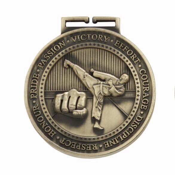 Olympia Karate Medal Antique Gold 70 mm