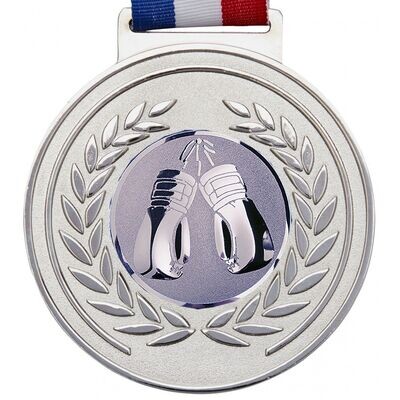 100mm Silver Olympic Boxing Medal includes Red White & Blue Ribbon