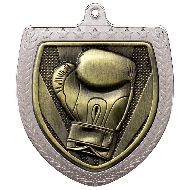 Silver Cobra Boxing Shield Medal